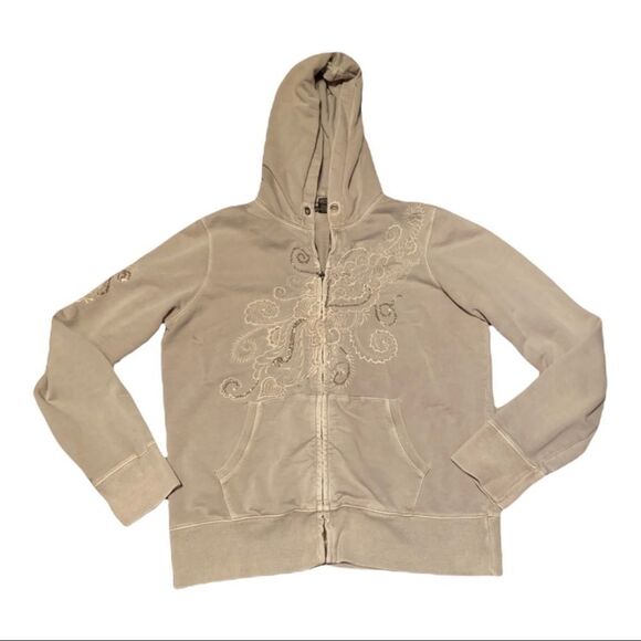 Lucky Brand Jackets & Blazers - Lucky Brand Tan Embroidered Hoodie